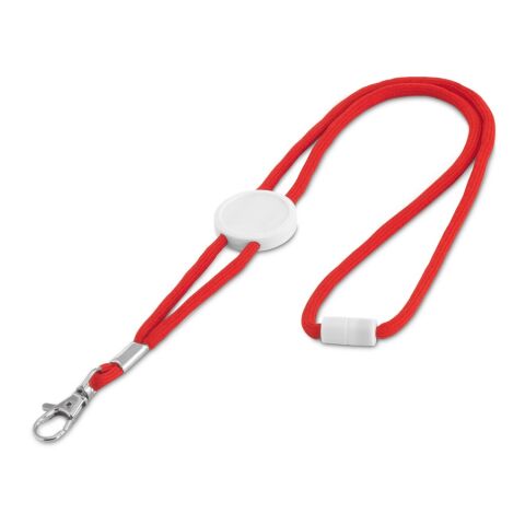 Werbeartikel WEAVE. Lanyard aus Polyester – Rot – mit Logo bedruckt
