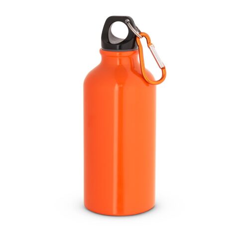 Werbeartikel Aluminium Sport Trinkflasche 400 ml Landscape Karabiner BPA-frei leicht – Orange – mit Logo bedruckt