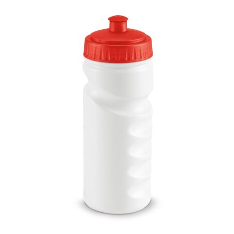 Sport-Werbemittel LOWRY HDPE-Sportflasche – rot – mit Logo bedruckt 530 ml Push-Pull System für Vereine & Fitnessstudios