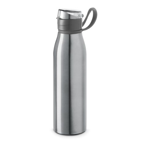Werbeartikel KORVER. Sportflasche aus Aluminium 650 mL – Satinsilber – mit Logo bedruckt