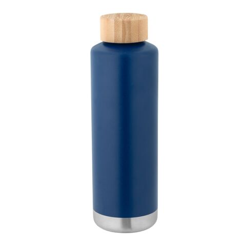 Werbeartikel Edelstahl Isolierflasche 640 ml NORRE BOTTLE vakuumisoliert Kupfer doppelwandig mit Geschenkbox BPA-frei – marineblau – mit Logo bedruckt