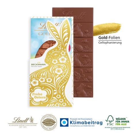 Schokoladentafel „Goldhase“, 120 g 4C Digital-/Offsetdruck
