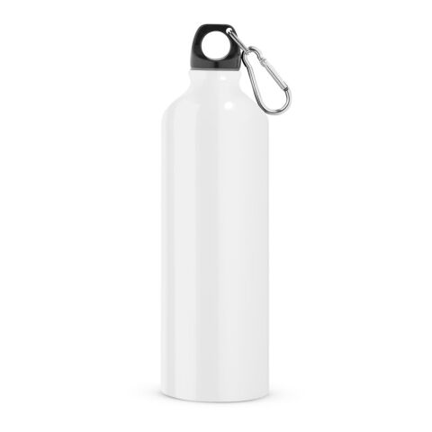 Werbeartikel LANDSCAPE L. Aluminium-Sportflasche mit Karabiner 800 ml – Weiß