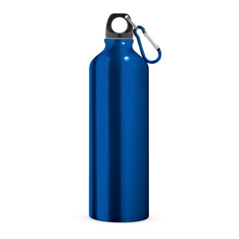 Werbeartikel LANDSCAPE L. Aluminium-Sportflasche mit Karabiner 800 ml – Königsblau – mit Logo bedruckt