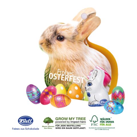 Werbe Hase Mit Schokoladenmischung bunt | 4C Digital-/Offsetdruck | Klett
