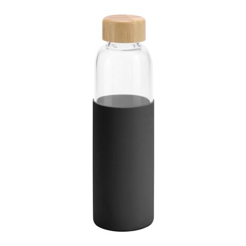 DAKAR. Flasche aus Bambus und Borosilikatglas 600 ml Schwarz | ohne Werbeanbringung