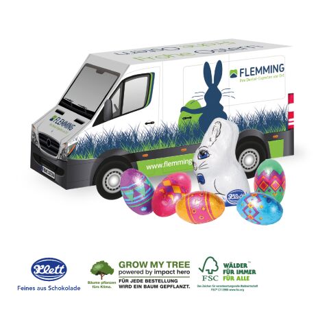 3D Präsent Transporter Ostern Mit Schokoladenmischung Von Lindt bunt | 4C Digital-/Offsetdruck | Klett