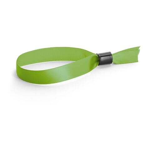 Werbeartikel SECCUR. Veranstaltungsarmband aus Satin – Hellgrün – Wristbands / Armbänder mit Logo bedruckt