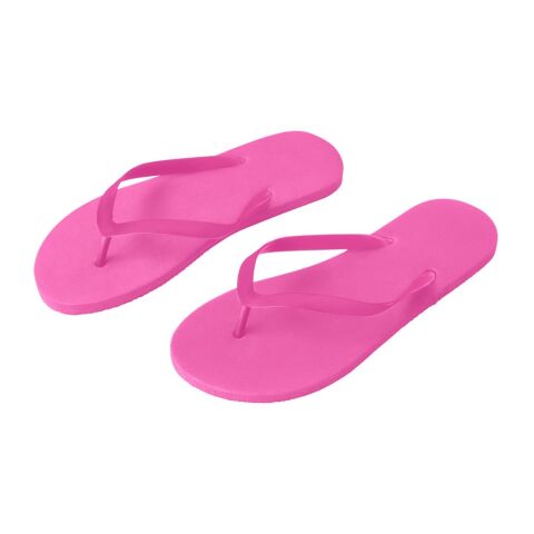 MAUPITI L / XL. Bequeme Hausschuhe mit PE-Sohle und PVC-Riemen Rosa | ohne Werbeanbringung