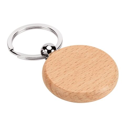 STEWIE ROUND. Runder Schlüsselanhänger aus Buchenholz Beige | ohne Werbeanbringung