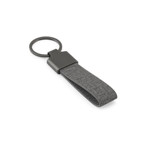 RAVEN. Schlüsselanhänger, rechteckig, aus Metall und recyceltem Pet (30% recycelt) Dunkelgrau | ohne Werbeanbringung | Nicht verfügbar | Nicht verfügbar | Nicht verfügbar