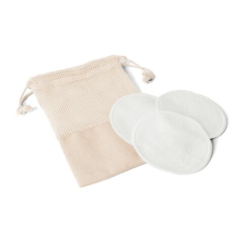ELISE. Set mit 3 waschbaren und wiederverwendbaren Gesichtsreinigungspads Natur | ohne Werbeanbringung | Nicht verfügbar | Nicht verfügbar | Nicht verfügbar