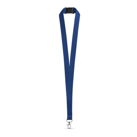 Werbeartikel LEEDS. Lanyard aus Polyester mit Sicherheitsverschluss – blau – mit Logo bedruckt