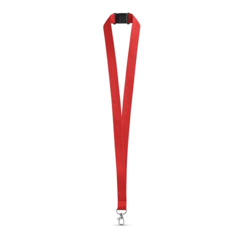Werbeartikel LEEDS Lanyard Schlüsselband 20mm Polyester inkl. Metallkarabiner & Sicherheitsverschluss ideal für Messen – Rot – mit Logo bedruckt