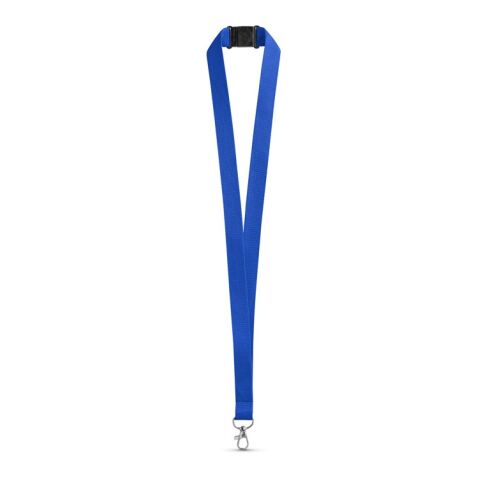 Werbeartikel LEEDS. Lanyard aus Polyester mit Sicherheitsverschluss – Königsblau – mit Logo bedruckt