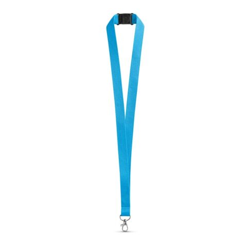 Werbeartikel LEEDS Lanyard Schlüsselband 20mm Polyester inkl. Metallkarabiner & Sicherheitsverschluss ideal für Messen – Hellblau – mit Logo bedruckt