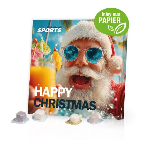 Tisch-Adventskalender Waterdrop®, Inlay aus Papier bunt | ohne Werbeanbringung