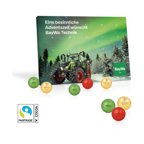 Tisch-Adventskalender Mit Fairtrade® Schokolade bunt | 4C Digital-/Offsetdruck