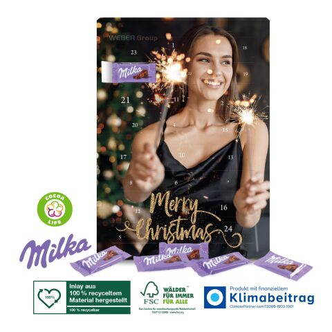 Wand-Adventskalender mit Milka Schokolade bunt | ohne Werbeanbringung