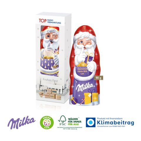 Milka Weihnachtsmann, 90 g, Klimaneutral, FSC® 4C Digital-/Offsetdruck