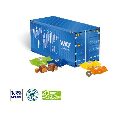 3D Präsent &quot;Container&quot; bunt | 4C Digital-/Offsetdruck | Ritter SPORT Schokowürfel