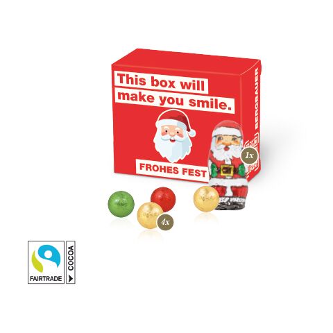 Santa Werbebox Mit Fairtrade® Schokolade bunt | 4C Digital-/Offsetdruck