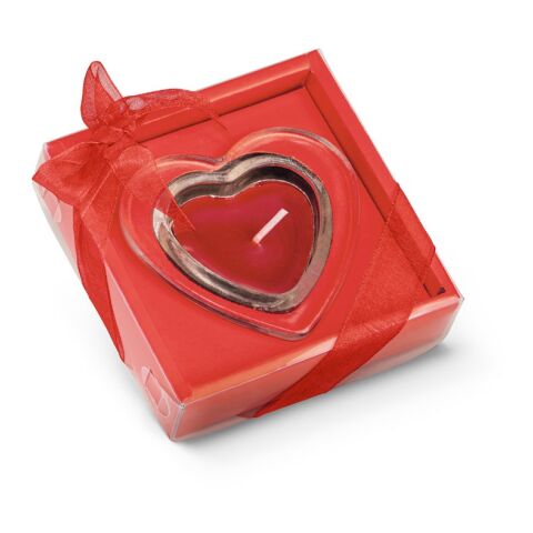 SWEET. Herzförmige Kerze und Glassockel Rot | ohne Werbeanbringung | Nicht verfügbar | Nicht verfügbar | Nicht verfügbar