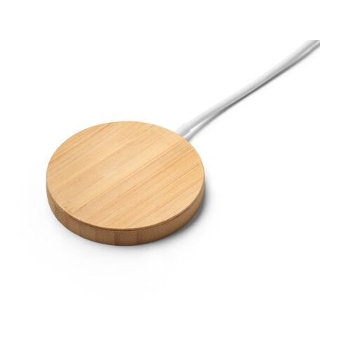 DAIMLER. Superschnelles kabelloses magnetisches 15-W-Ladegerät aus Bambus Natur | ohne Werbeanbringung | Nicht verfügbar | Nicht verfügbar