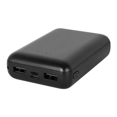 LEAKEY 10. Powerbank 10&#039;000 mAh aus recyceltem ABS (100% rABS) Schwarz | 1-farbiger Tampondruck