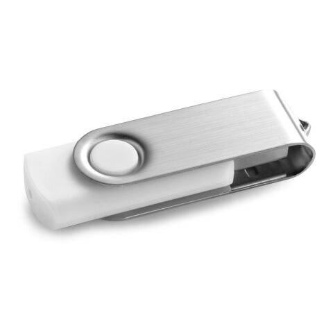 Werbeartikel CLAUDIUS 4GB. USB-Stick 4 GB mit Metallclip – weiß – mit Logo bedruckt
