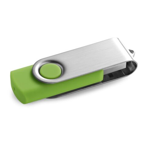 Werbeartikel CLAUDIUS 4GB. USB-Stick 4 GB mit Metallclip – Hellgrün – mit Logo bedruckt