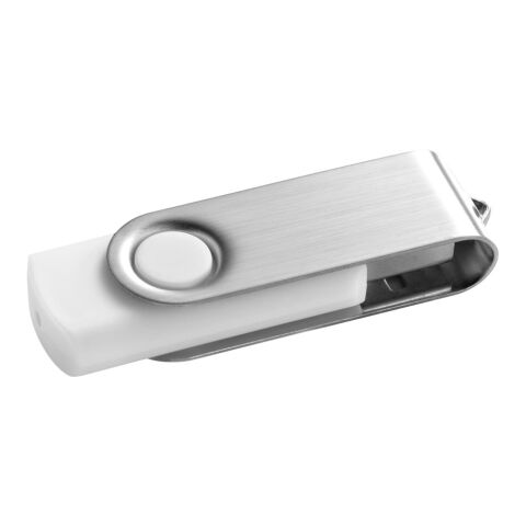 Werbeartikel CLAUDIUS 8GB. USB-Stick 8 GB mit Metallclip – weiß – mit Logo bedruckt