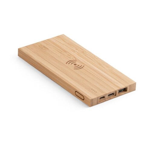 FITCH. Powerbank 5'000 mAh mit 5W wireless Ladegerät aus Bambus Natur | ohne Werbeanbringung | Nicht verfügbar | Nicht verfügbar | Nicht verfügbar