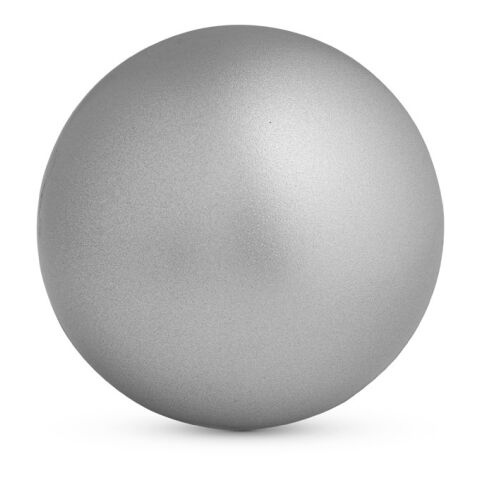 Werbeartikel Anti-Stressball CHILL – satinsilber – mit Logo bedruckt, PU-Schaum, Ø50 mm, ideal für das Büro, kompakt und formbar