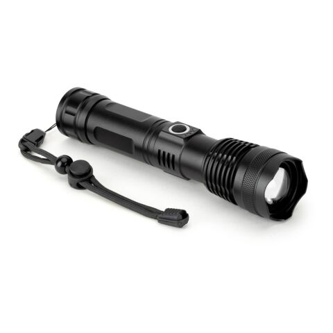 YVIAN. Recycled aluminium rechargeable torch (100% rAL) 10 W schwarz | ohne Werbeanbringung | Nicht verfügbar | Nicht verfügbar | Nicht verfügbar