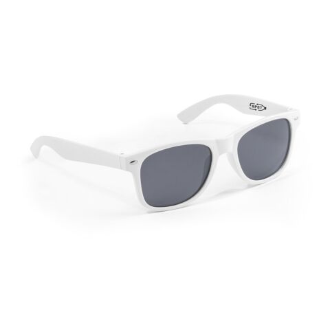 Werbeartikel SALEMA. Recyceltem Polyester (100% rPET) Sonnenbrille – Weiß – mit Logo bedruckt