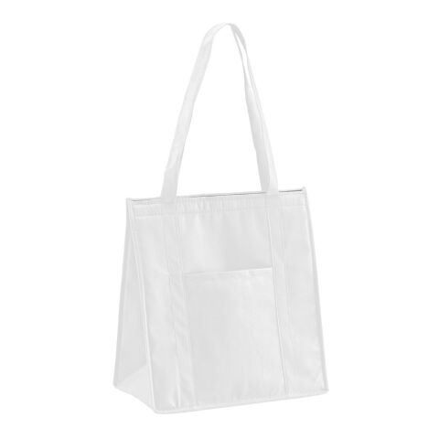 Werbeartikel ROTTERDAM. Kühltasche aus Vliesstoff (80 g/m²) – weiß – mit Logo bedruckt