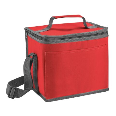 Werbeartikel SINGAPORE. Kühltasche 9l aus 600D – rot – mit Logo bedruckt