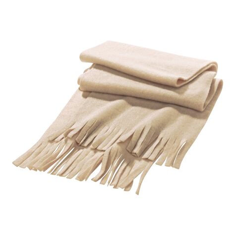 Werbeartikel JASON. Schal aus Fleece (200g/m²) – beige – mit Logo bedruckt