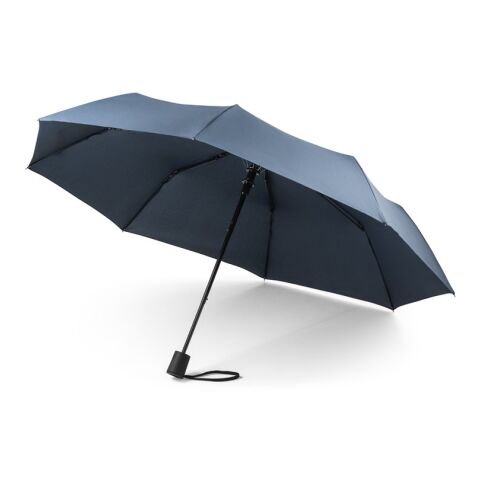 Werbeartikel CIMONE. Faltbarer Regenschirm aus recyceltem Polyester (100% rPET) 190T Pongé mit automatischer Öffnung – Blau – mit Logo bedruckt