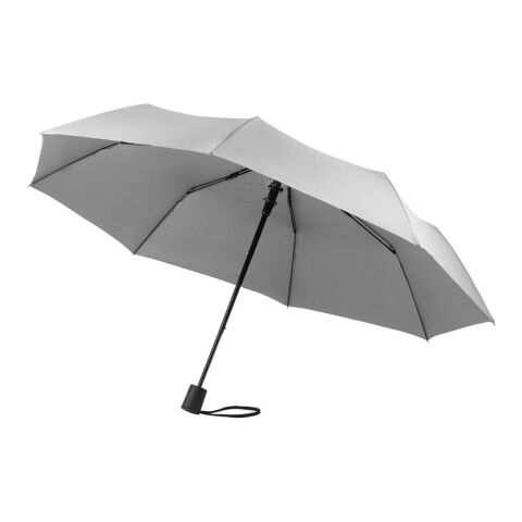 Werbeartikel CIMONE. Faltbarer Regenschirm aus recyceltem Polyester (100% rPET) 190T Pongé mit automatischer Öffnung | Hellgrau | mit Logo bedrucken