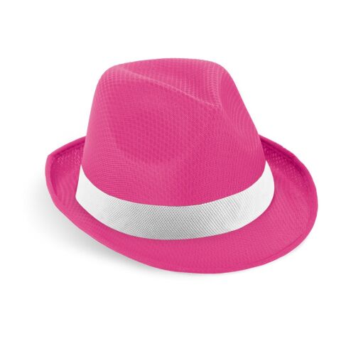 MANOLO POLI. Hut aus PP mit weißen Band aus Polyester Rosa | ohne Werbeanbringung | Nicht verfügbar | Nicht verfügbar | Nicht verfügbar