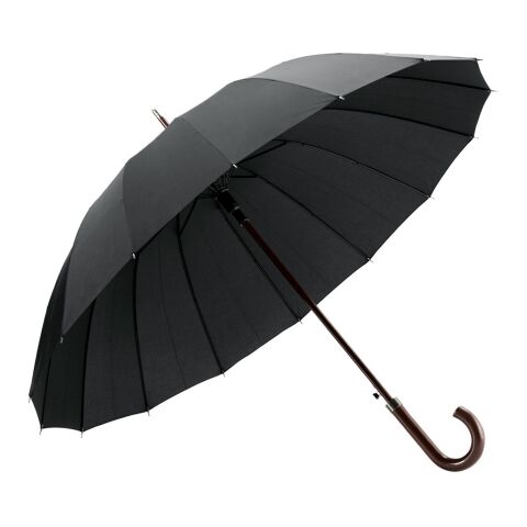 HEDI. Regenschirm mit 16 Stangen aus 190T-Pongee mit automatischer Öffnung Schwarz | ohne Werbeanbringung