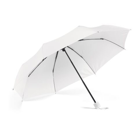 Streuartikel Taschenschirm MARIA – weiß – mit individuellem Logodruck Ø 96 cm als praktisches Messe-Giveaway