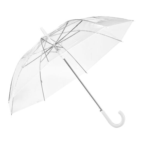 NICHOLAS. Transparenter POE-Regenschirm mit automatischer Öffnung Weiß | ohne Werbeanbringung