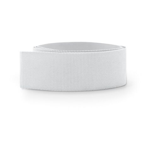 Werbeartikel BORTUNE. Hutband aus 100% Polyester – weiß – mit Logo bedruckt
