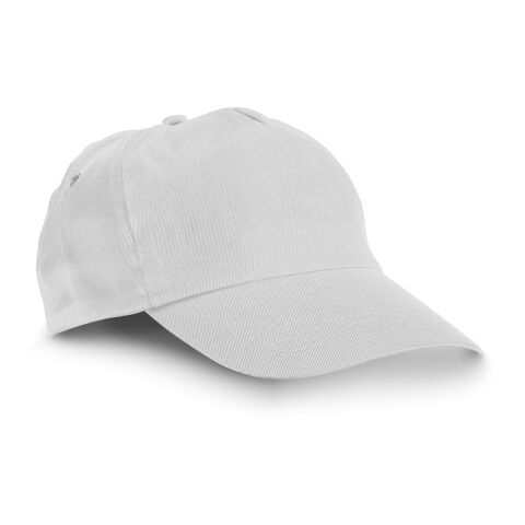 Werbeartikel CAMPBEL. Kappe aus Polyester – weiß – Cap / Kappe mit Logo bedruckt