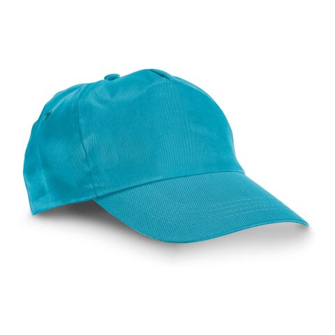 Werbeartikel CAMPBEL. Kappe aus Polyester – Hellblau – mit Logo bedruckt