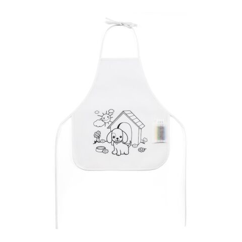 NILO. Kinderschürze zum Ausmalen aus Vliesstoff (80 g/m²) Weiß | ohne Werbeanbringung | Nicht verfügbar | Nicht verfügbar | Nicht verfügbar