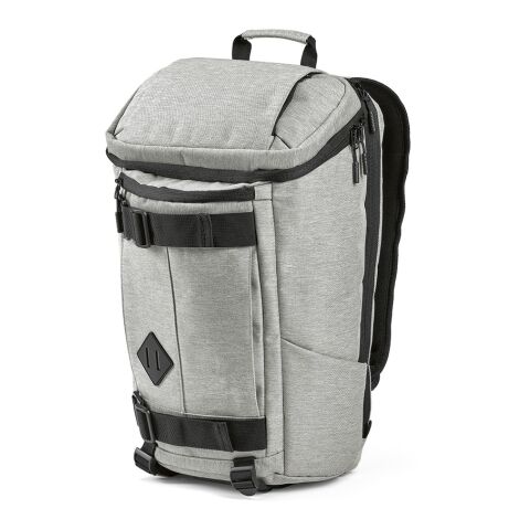 Werbeartikel Paso 20 L Rucksack aus rPET. Untere Schlaufen. Laptops bis 17" – grau – mit Logo bedruckt